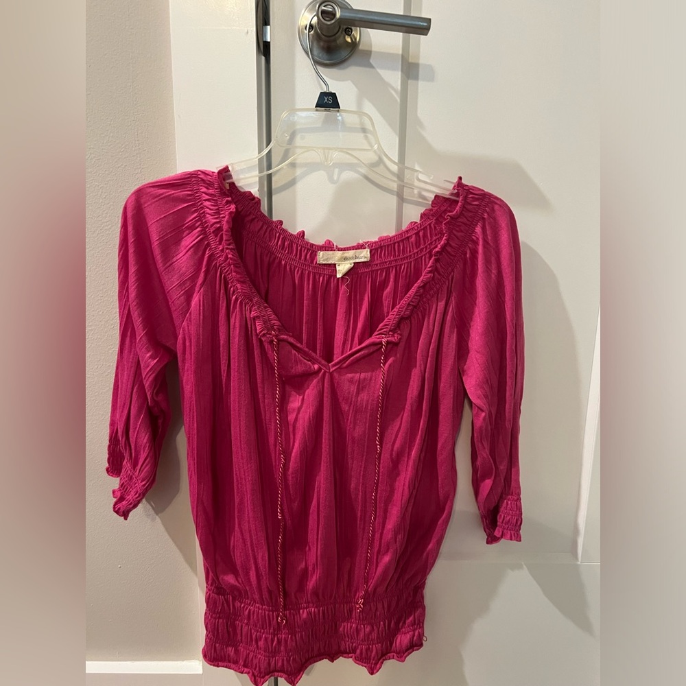 Derek Heart 3/4 Sleeve Pink Shirt